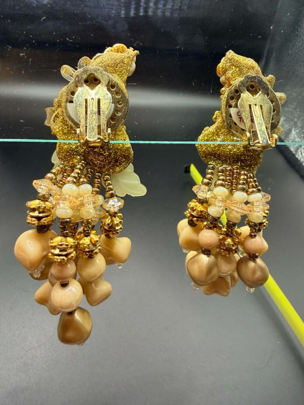 Colleen Toland Floral Beaded Statement Clip-On Earrings - Picture 5 of 10